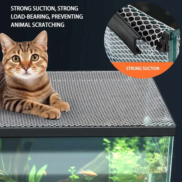 ZRDR Magnetic Fish Tank Anti-Jump Net - Invisible Suction Cup Cover for Aquariums