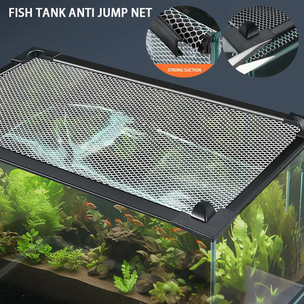 ZRDR Magnetic Fish Tank Anti-Jump Net - Invisible Suction Cup Cover for Aquariums