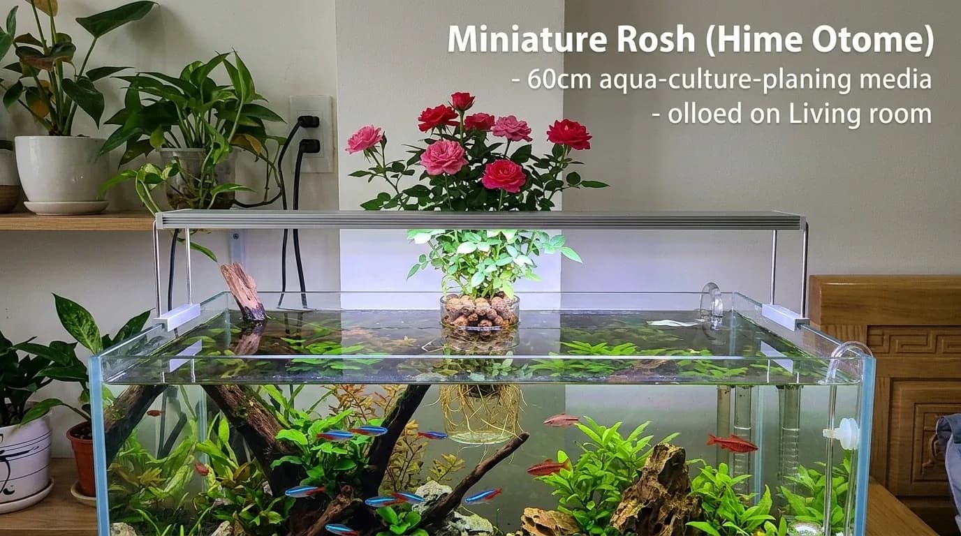 Hướng dẫn trồng cây hồng mini Hime Otome trên bể cá thủy canh chuyên nghiệp