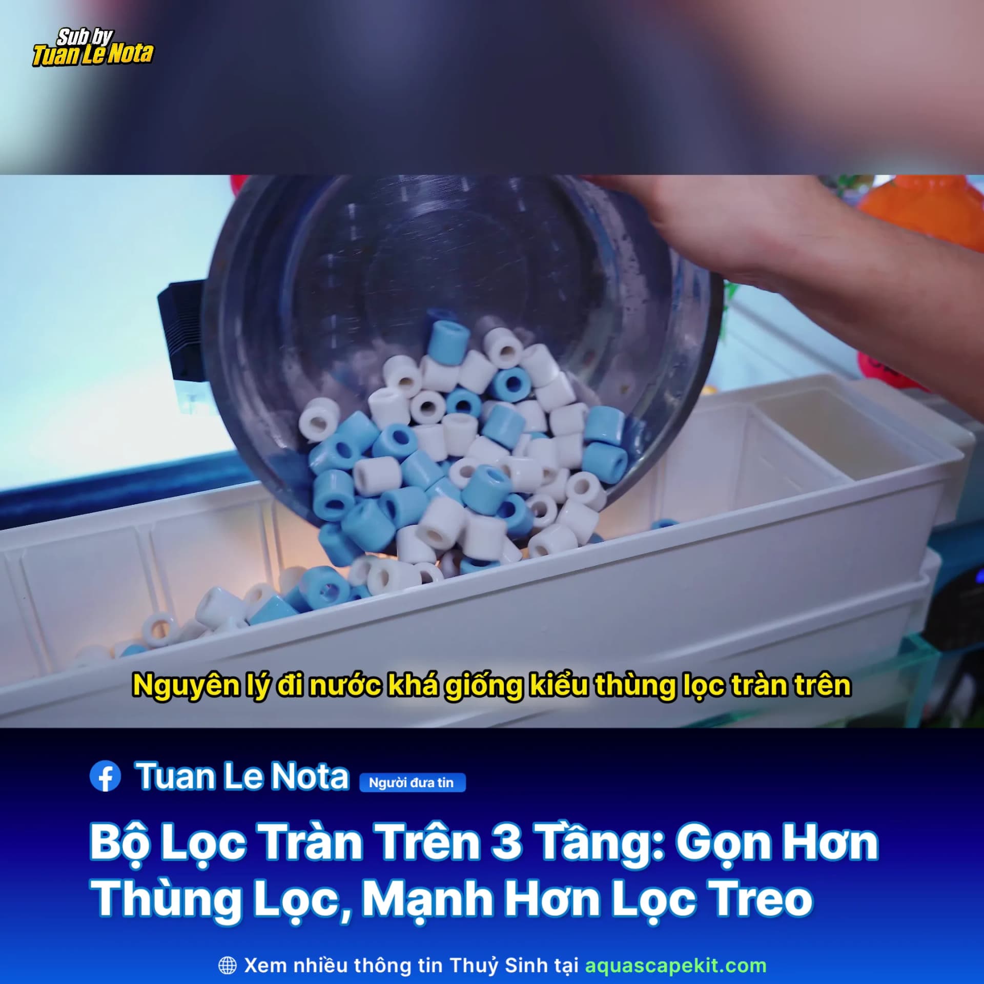 Bộ Lọc Tràn Trên 3 Tầng Cho Hồ Cá: Nhỏ Gọn Mà Chứa Tới 5kg Vật Liệu Lọc