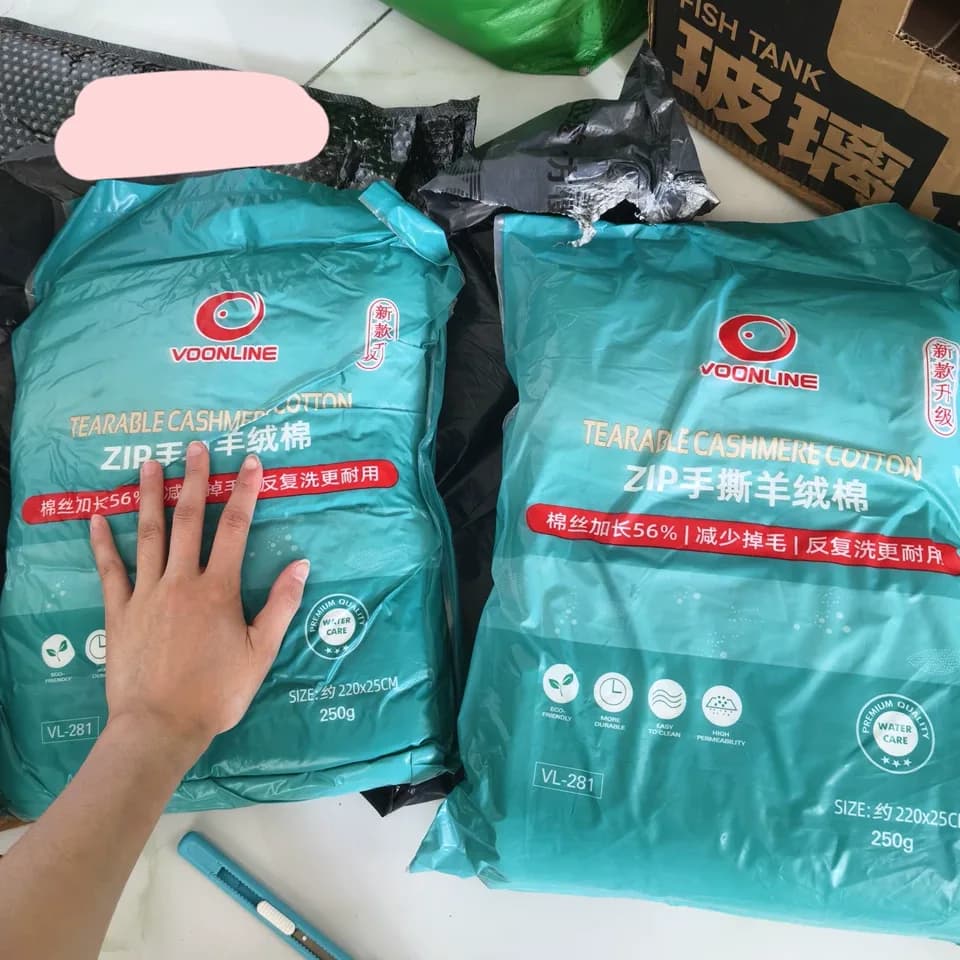 Bông Lọc Bể Cá Cashmere VOONLINE Siêu Dày – Thấm Nước Nhanh, Không Tắc, Sạch Lâu