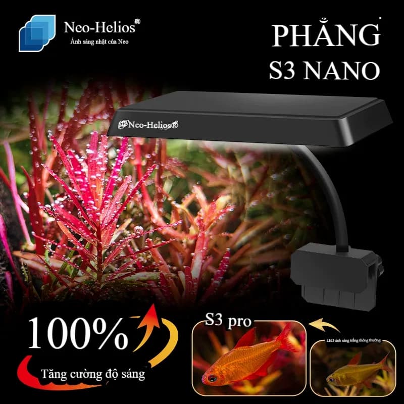 Đèn LED thuỷ sinh nuôi cây, phát sáng toàn diện bể cá Neosun S3Pro+