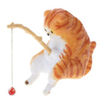 Fishing Figurine Aquarium Ornament - Miniature Cartoon Resin Fish Tank Decoration