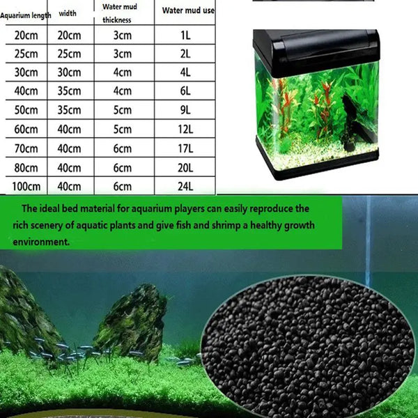 1 Pack Aquarium Plant Soil – Fertile Substrate Sand for Fish Tank Moss/Glass Lawn
